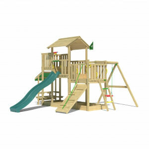 Jungle Habitat | Wooden climbing frame with swing