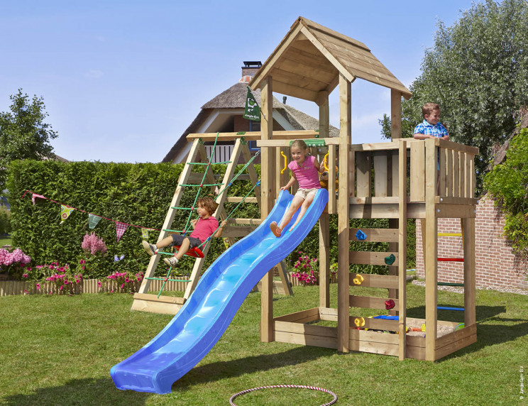 Jungle Mansion | Wooden climbing frame with swing & climbing net Jungle Mansion | Wooden climbing frame with swing & climbing net