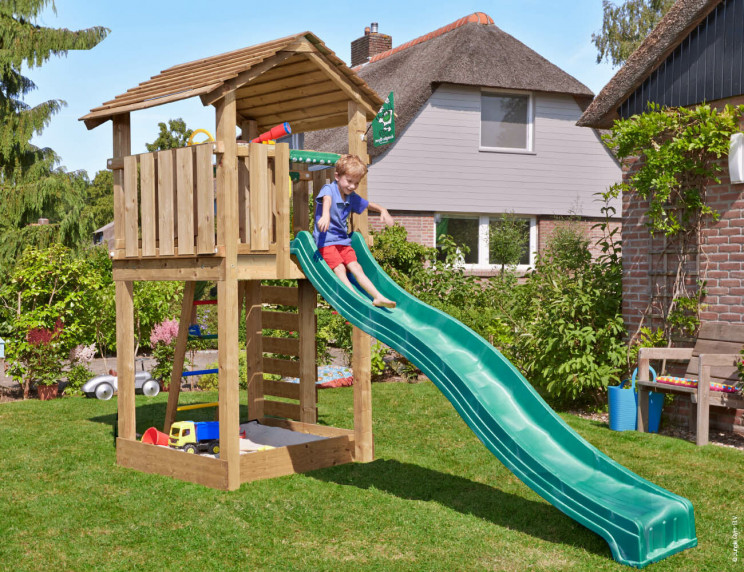 Jungle Cottage | Wooden climbing frame with slide Jungle Cottage | Wooden climbing frame with slide