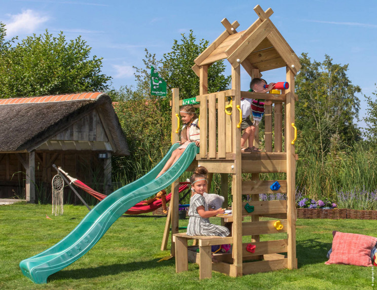 Jungle Teepee | Wooden climbing frame with slide & picnic table Jungle Teepee | Wooden climbing frame with slide & picnic table