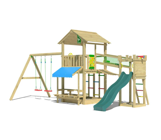 Jungle Cascade | Wooden climbing frame with double swing Jungle Cascade | Wooden climbing frame with double swing