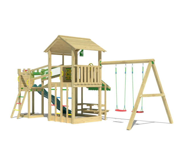 Jungle Cascade | Wooden climbing frame with double swing Jungle Cascade | Wooden climbing frame with double swing