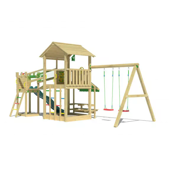 Jungle Cascade | Wooden climbing frame with double swing Jungle Cascade | Wooden climbing frame with double swing