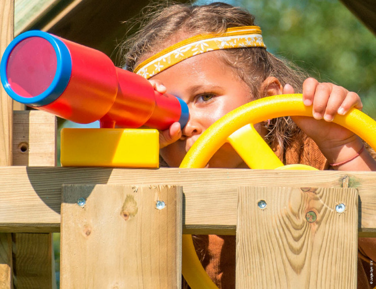 Jungle Fort | Wooden climbing frame with fireman's pole Jungle Fort | Wooden climbing frame with fireman's pole
