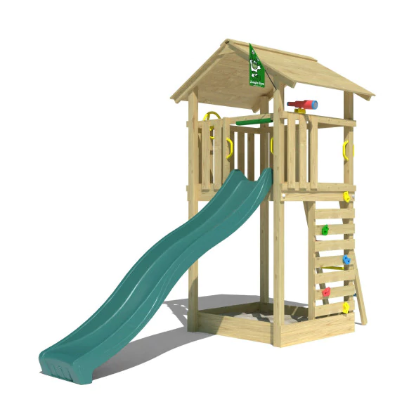 Jungle Cottage | Wooden climbing frame with slide Jungle Cottage | Wooden climbing frame with slide