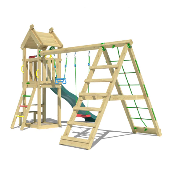 Jungle Totem | Wooden climbing frame with swings & climbing net Jungle Totem | Wooden climbing frame with swings & climbing net
