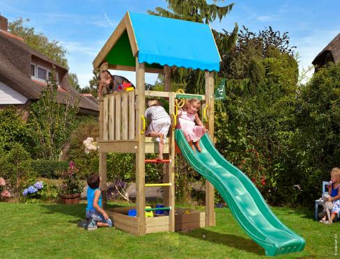 Jungle Home | Wooden climbing frame with slide