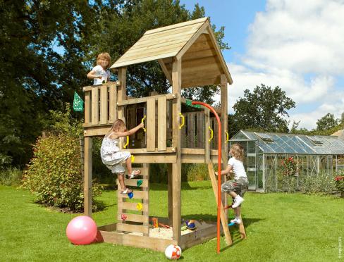 Jungle Palace | Tower playhouse with fireman's pole