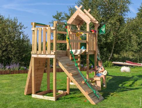 Jungle Totem | Wooden climbing frame with slide & clatter bridge