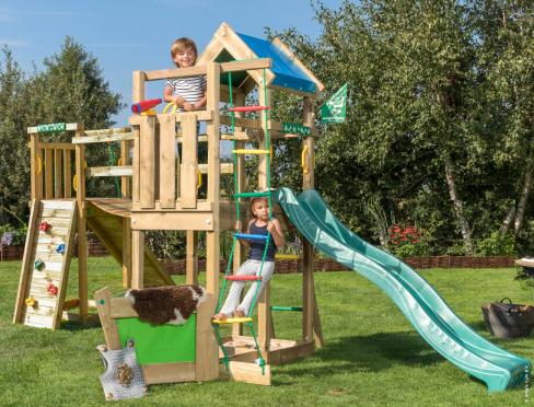 Jungle Viking | Wooden climbing frame with slide & clatter bridge