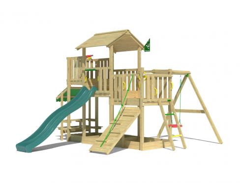 Jungle Habitat | Wooden climbing frame with swing